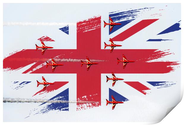 Spitfire, Formation from the Red Arrows Print by kathy white