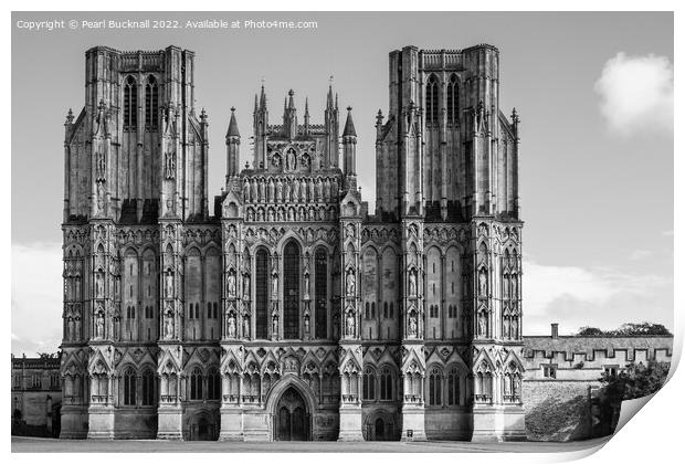 Wells Cathedral Somerset Black and White Print by Pearl Bucknall