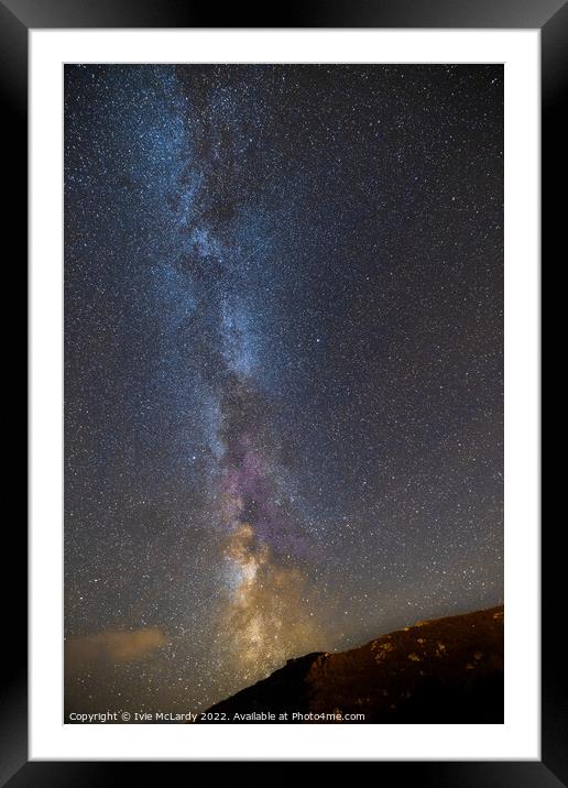 Milky Way, looking down on the Isle of Harris Framed Mounted Print by Ivie McLardy