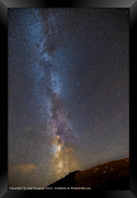Milky Way, looking down on the Isle of Harris Framed Print by Ivie McLardy
