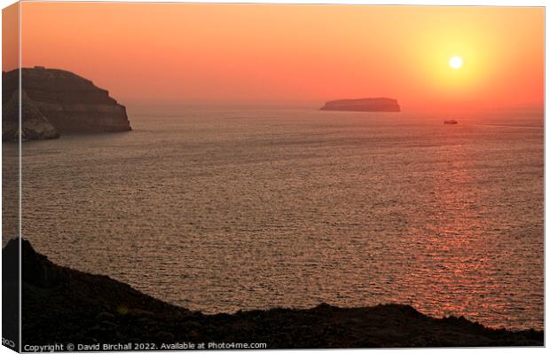 Santorini sunset. Canvas Print by David Birchall