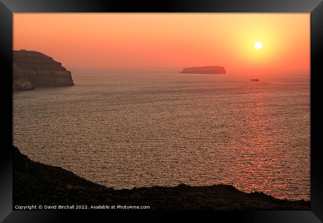 Santorini sunset. Framed Print by David Birchall