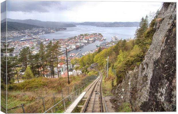 Majestic Beauty of Bergen Train Canvas Print by kathy white