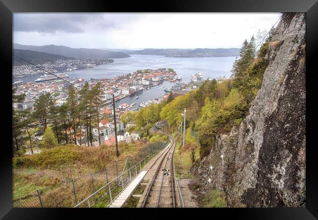 Majestic Beauty of Bergen Train Framed Print by kathy white