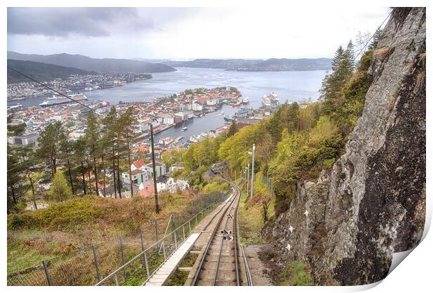 Majestic Beauty of Bergen Train Print by kathy white