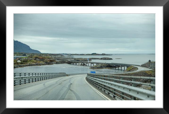  Atlantic highway Norway Framed Mounted Print by kathy white