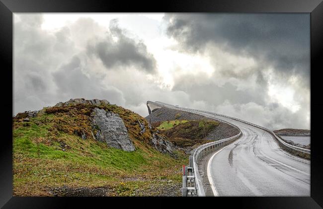 The Storseisundet Bridge Norway Framed Print by kathy white