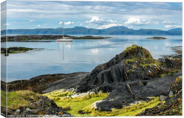 Sound of Luing, Slate islands, Argyll, Scotland Canvas Print by Delphimages Art