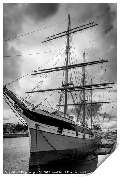 Three-masted ship "Glenlee" in Glasgow Print by Delphimages Art