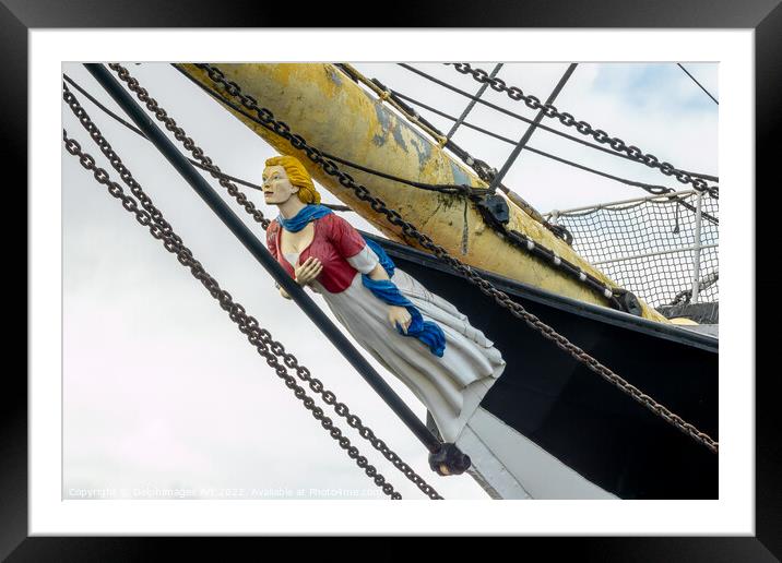 Ship Glenlee's figurehead "Mary Doll" in Glasgow Framed Mounted Print by Delphimages Art