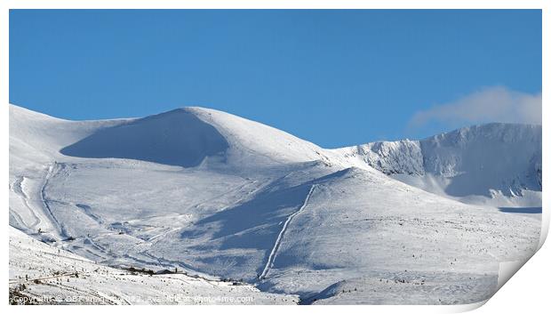 Skiing At Cairngorm Mountains Highland Scotland Print by OBT imaging