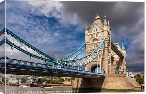 Tower Bridge, London in autumn sunlight Canvas Print by Chris Warham