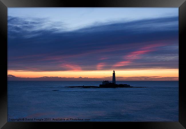 St. Mary’s Lighthouse Sunrise Framed Print by David Pringle