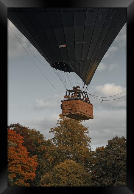 Autumn hot air balloon abstract  Framed Print by Duncan Savidge