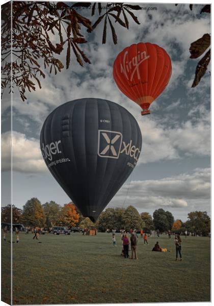Hot air balloons take of from Bath in the Autumn Canvas Print by Duncan Savidge