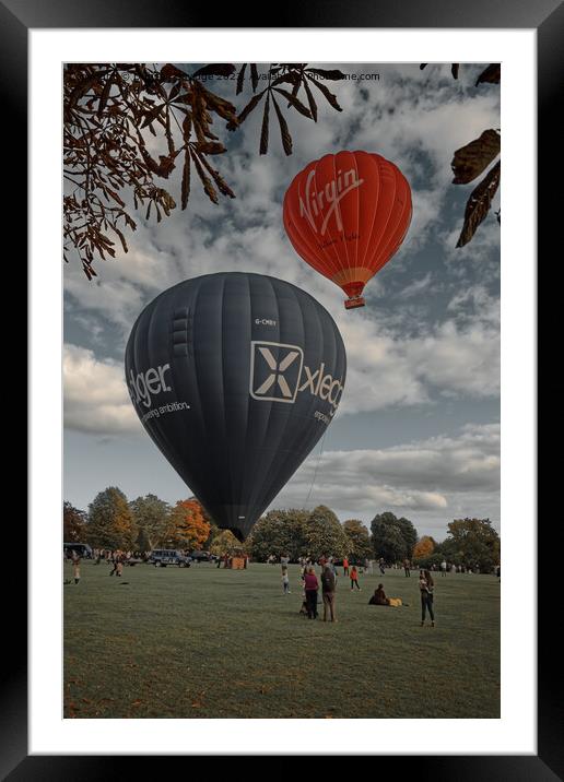 Hot air balloons take of from Bath in the Autumn Framed Mounted Print by Duncan Savidge