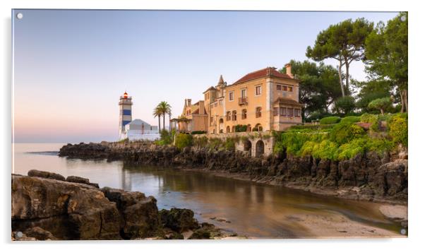 Santa Marta Lighthouse Cascais Portugal  Acrylic by Phil Durkin DPAGB BPE4