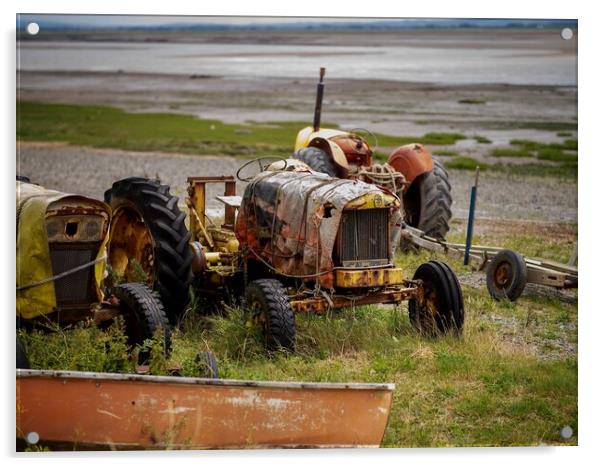 Vintage Tractor  Acrylic by Victor Burnside