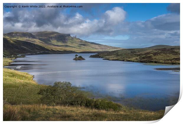 Loch and Old Man of Storr Print by Kevin White