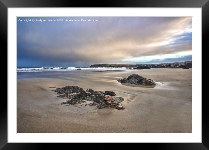 Hebrides Beach Sunset Framed Mounted Print by Andy Anderson