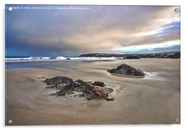Hebrides Beach Sunset Acrylic by Andy Anderson