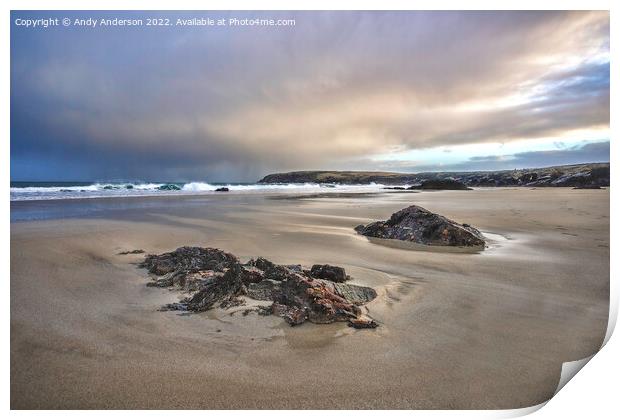 Hebrides Beach Sunset Print by Andy Anderson
