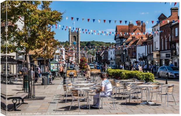 Market Place and Hart Street, Henley on Thames, Canvas Print by Kevin Hellon