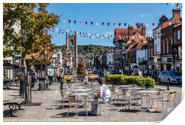 Market Place and Hart Street, Henley on Thames, Print by Kevin Hellon