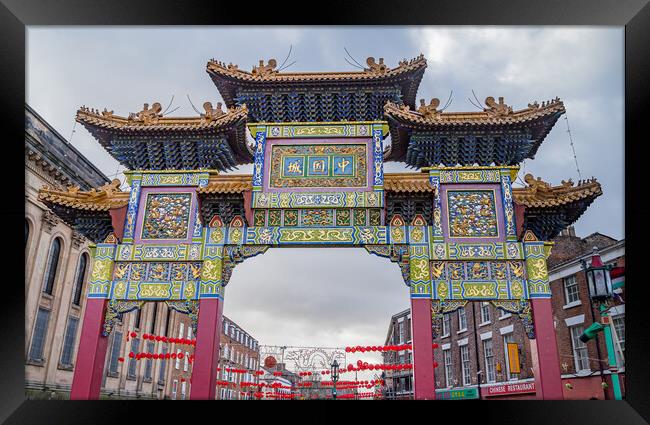 Paifang at Chinatown in Liverpool Framed Print by Jason Wells
