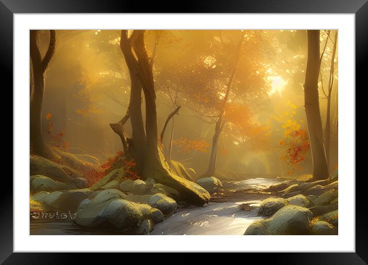 Forest Stream In The Fall Framed Mounted Print by Picture Wizard