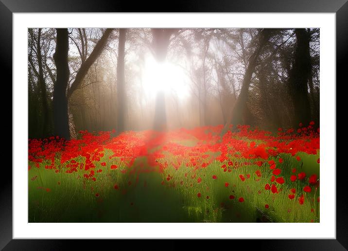 Sun Bathed Poppies Framed Mounted Print by Picture Wizard
