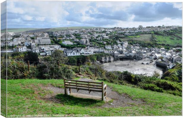 Port Isaac view Cornwall Canvas Print by Diana Mower