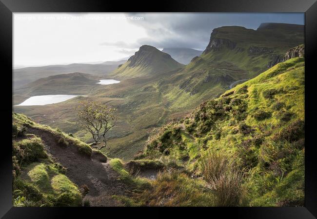 Storm clouds gathering at the Quiraings Framed Print by Kevin White