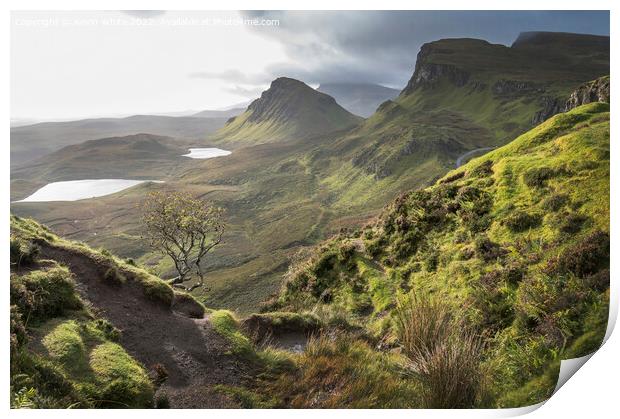 Storm clouds gathering at the Quiraings Print by Kevin White