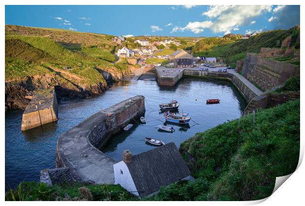 Porthgain Harbour in Pembrokeshire Print by Tracey Turner
