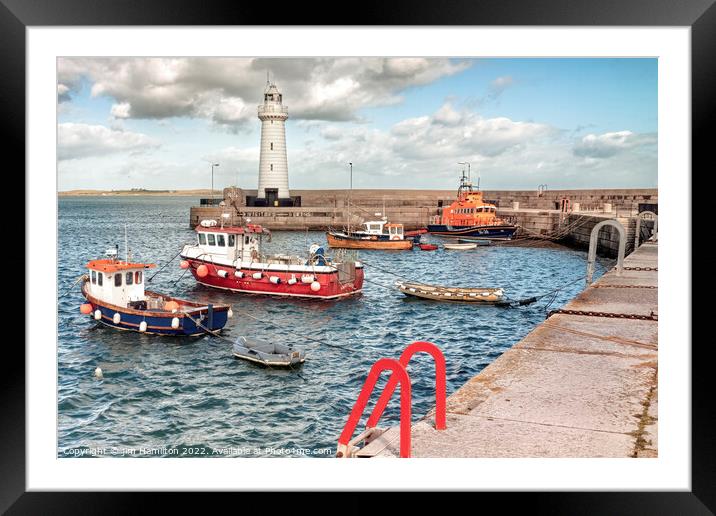 Majestic Donaghadee Lighthouse and Harbour Framed Mounted Print by jim Hamilton