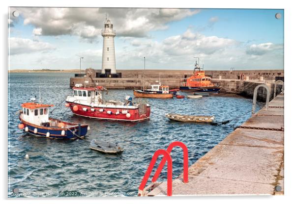 Majestic Donaghadee Lighthouse and Harbour Acrylic by jim Hamilton