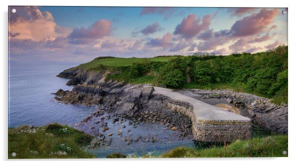 Stackpole Quay Panorama, Pembrokeshire Coast Acrylic by Tracey Turner