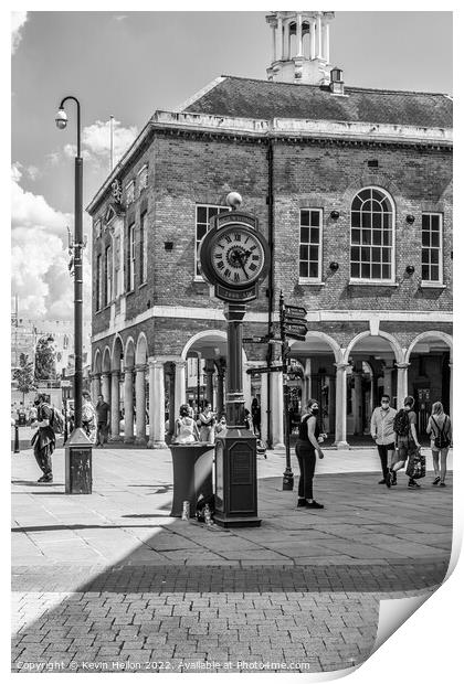 The Millenium Clock anf the Guidhall, High Wycombe, Print by Kevin Hellon