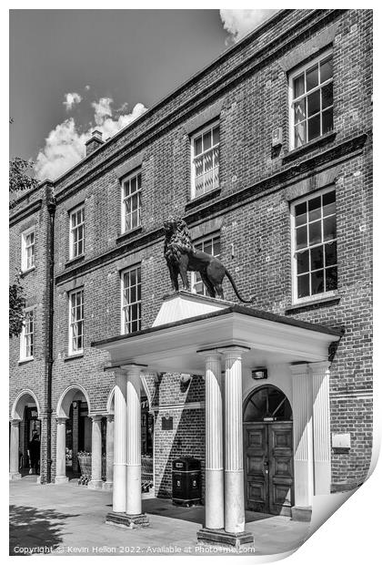 The Red Lion, symbol of High Wycombe, Print by Kevin Hellon