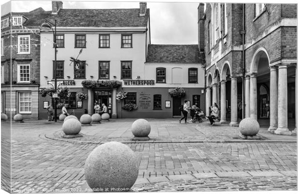 The Guild Hall and the Falcon pub, High Wycombe,  Canvas Print by Kevin Hellon