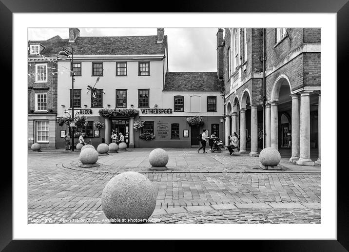 The Guild Hall and the Falcon pub, High Wycombe,  Framed Mounted Print by Kevin Hellon