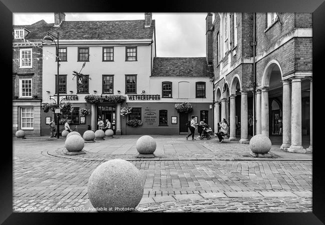 The Guild Hall and the Falcon pub, High Wycombe,  Framed Print by Kevin Hellon