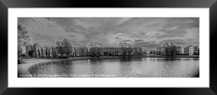 Caldecotte Lake Milton Keynes Panorama Infrared Framed Mounted Print by GJS Photography Artist