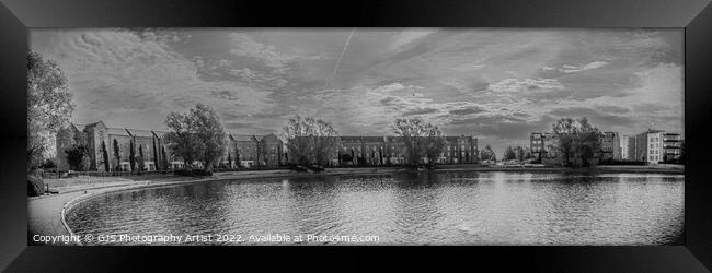 Caldecotte Lake Milton Keynes Panorama Infrared Framed Print by GJS Photography Artist