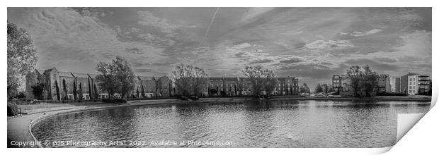 Caldecotte Lake Milton Keynes Panorama Infrared Print by GJS Photography Artist
