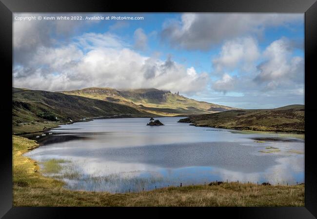 Ripples on the water looking towards the Old Man of Storr Framed Print by Kevin White