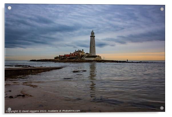 St Marys lighthouse whitley bay  Acrylic by david siggens