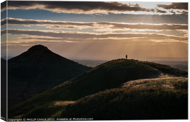 Sunset over Roseberry topping 790 Canvas Print by PHILIP CHALK