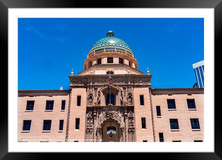 City Hall Tucson Arizona Framed Mounted Print by William Perry